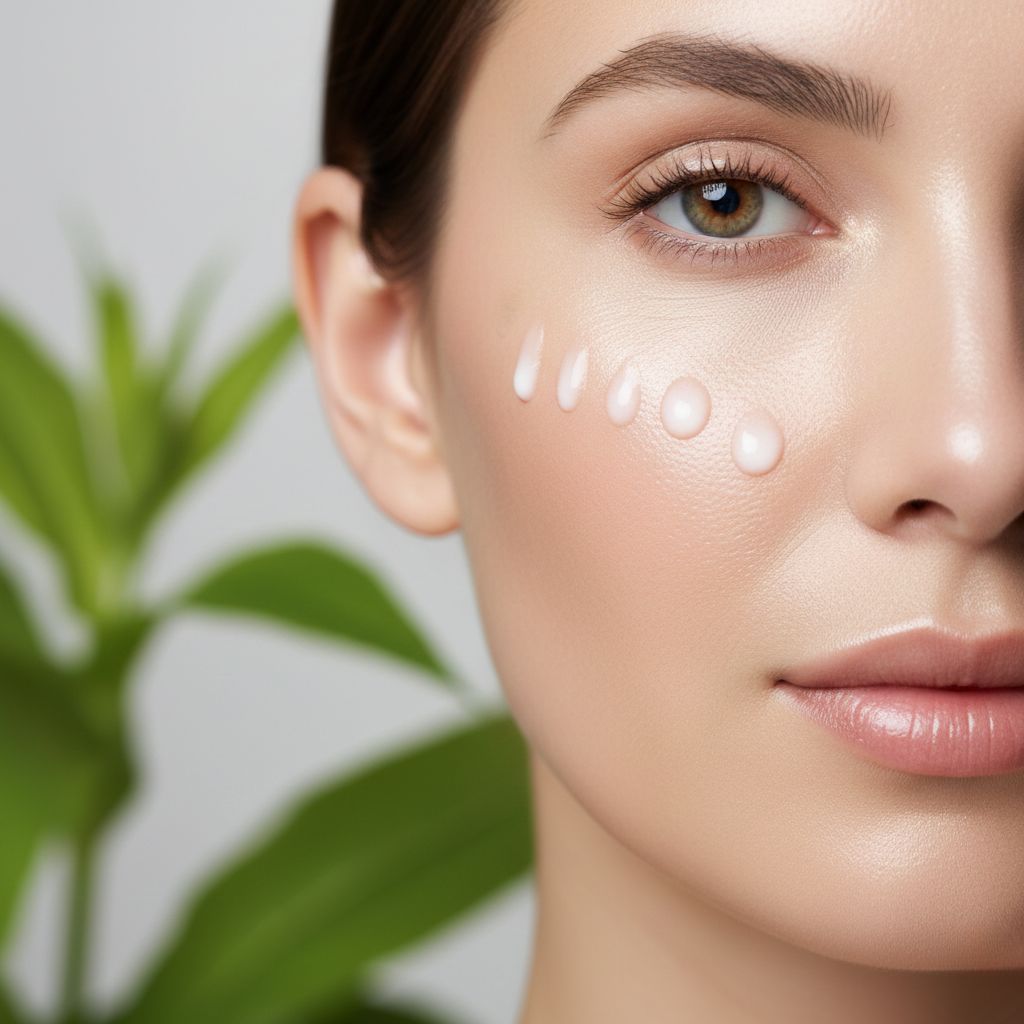 Aplicación de crema facial con alantoína para hidratación y regeneración de piel saludable